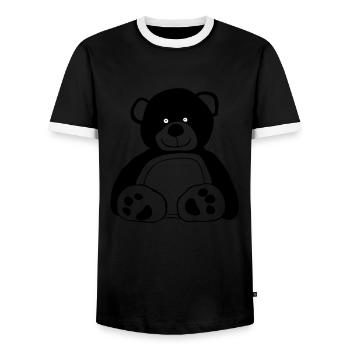 Teddybär - Männer Kontrast-T-Shirt - Schwarz/Weiß - Vorne - AI Model Female 172 light (172cm) & AI Model Male 178 light (178cm)