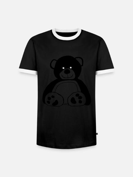 Teddy bear - Men's Ringer Shirt - black/white