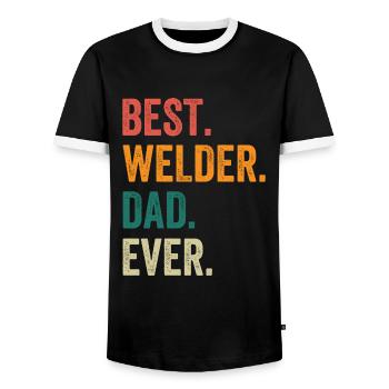 Best Welder Dad Ever - Men's Ringer Shirt - black/white - Front - AI Model Female 172 light (172cm) & AI Model Male 178 light (178cm)
