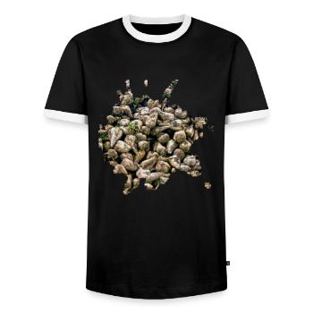 Was uns das tägliche Leben versüßt ist Zucker - Männer Kontrast-T-Shirt - Schwarz/Weiß - Vorne - AI Model Female 172 light (172cm) & AI Model Male 178 light (178cm)