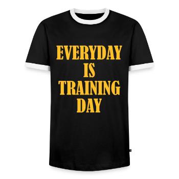 Everyday is Training Day - T-shirt contrasté Homme - noir/blanc - Devant - AI Model Female 172 light (172cm) & AI Model Male 178 light (178cm)