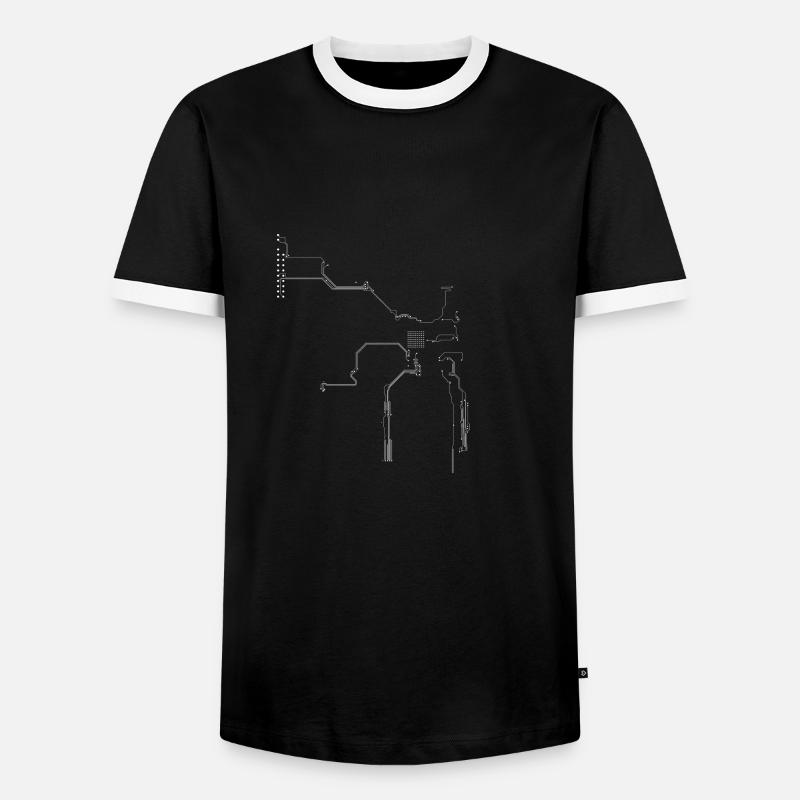 Interconnects in white - Men's Ringer Shirt - black/white