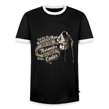 WANDER OPA - Männer Kontrast-T-Shirt - Schwarz/Weiß - Vorne - AI Model Female 172 light (172cm) & AI Model Male 178 light (178cm)