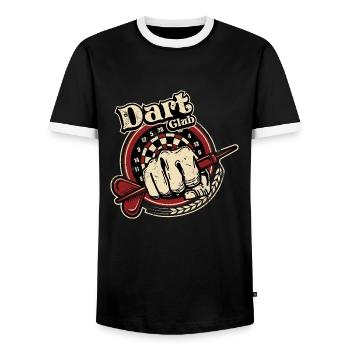Dart Club 2 - Dart T-Shirts RAHMENLOS - Sport Club - Männer Kontrast-T-Shirt - Schwarz/Weiß - Vorne - AI Model Female 172 light (172cm) & AI Model Male 178 light (178cm)