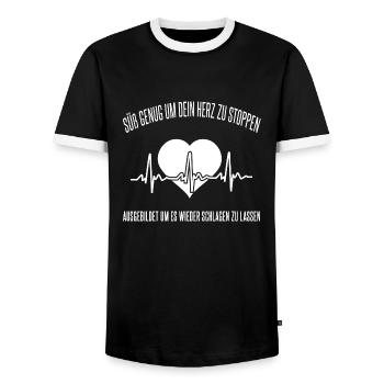 Nurse - Men's Ringer Shirt - black/white - Front - AI Model Female 172 light (172cm) & AI Model Male 178 light (178cm)