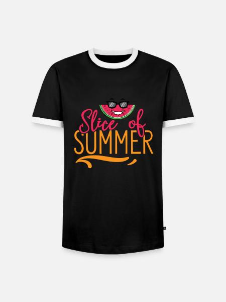 Slice of Summer - Men's Ringer Shirt - black/white