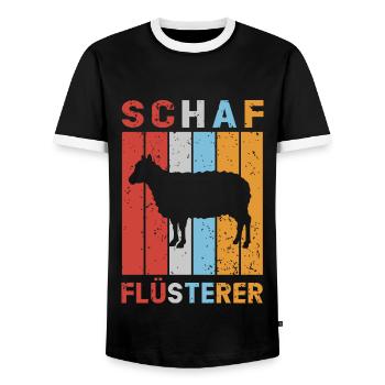 Schaf Flüsterer Schafe Schafbock Lamm Schäfer - Männer Kontrast-T-Shirt - Schwarz/Weiß - Vorne - AI Model Female 172 light (172cm) & AI Model Male 178 light (178cm)