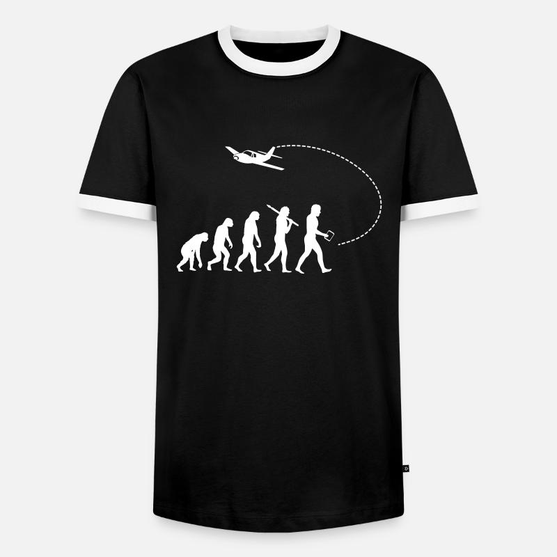 Evolution of the pilot - Men's Ringer Shirt - black/white