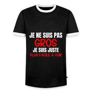 Je ne suis pas gros - Humour - T-shirt contrasté Homme - noir/blanc - Devant - AI Model Female 172 light (172cm) & AI Model Male 178 light (178cm)