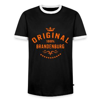 Städte Motiv Brandenburg RAHMENLOS City Geschenk - Männer Kontrast-T-Shirt - Schwarz/Weiß - Vorne - AI Model Female 172 light (172cm) & AI Model Male 178 light (178cm)