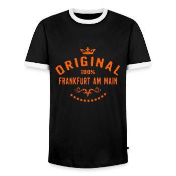 Städte Motiv Frankfurt-am-Main RAHMENLOS City Ge - Männer Kontrast-T-Shirt - Schwarz/Weiß - Vorne - AI Model Female 172 light (172cm) & AI Model Male 178 light (178cm)