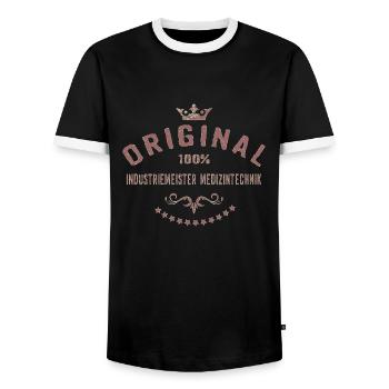 Original 100 Prozent Industriemeister - Männer Kontrast-T-Shirt - Schwarz/Weiß - Vorne - AI Model Female 172 light (172cm) & AI Model Male 178 light (178cm)
