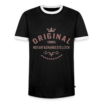 Original 100 Prozent Notarfachangestellter - - Männer Kontrast-T-Shirt - Schwarz/Weiß - Vorne - AI Model Female 172 light (172cm) & AI Model Male 178 light (178cm)
