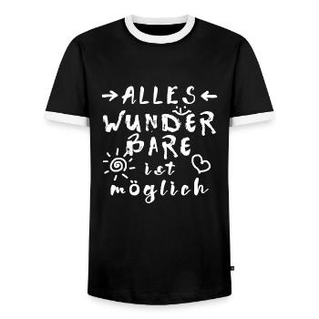 Wunder Glücksbringer Erfolg Spruch Affirmation - Männer Kontrast-T-Shirt - Schwarz/Weiß - Vorne - AI Model Female 172 light (172cm) & AI Model Male 178 light (178cm)