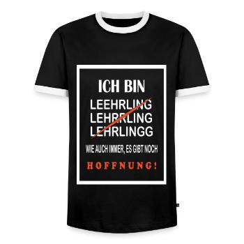 Lustiges Lehrling T-Shirt Hoffnung für alle Azubi - Männer Kontrast-T-Shirt - Schwarz/Weiß - Vorne - AI Model Female 172 light (172cm) & AI Model Male 178 light (178cm)