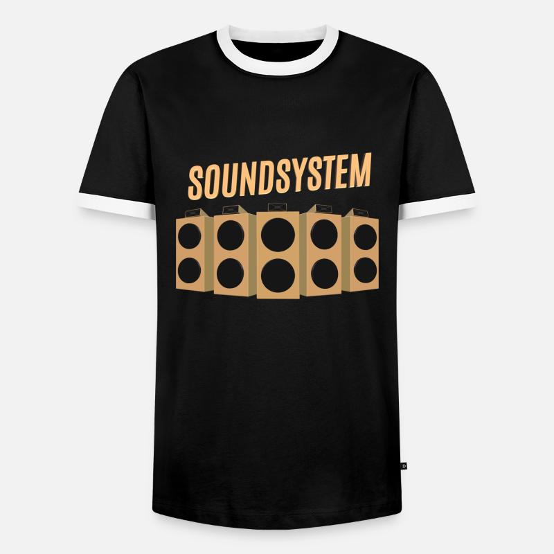 Sound system dub reggae - Men's Ringer Shirt - black/white