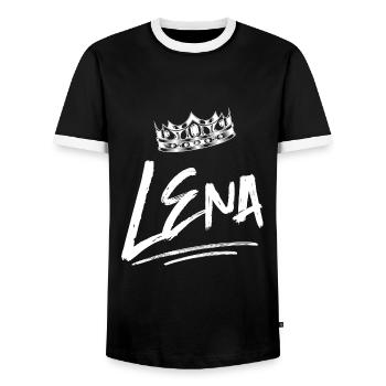 Lena - Männer Kontrast-T-Shirt - Schwarz/Weiß - Vorne - AI Model Female 172 light (172cm) & AI Model Male 178 light (178cm)