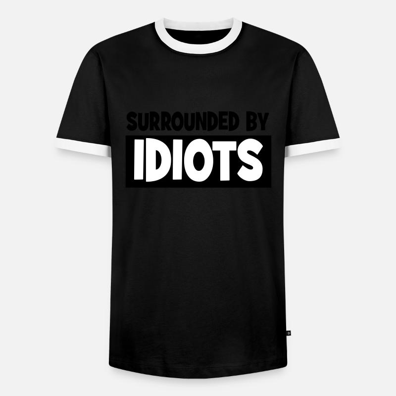 Surrounded by idiots - Men's Ringer Shirt - black/white