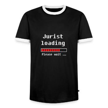 Jurist loading - Jura Juristen Geschenk - Männer Kontrast-T-Shirt - Schwarz/Weiß - Vorne - AI Model Female 172 light (172cm) & AI Model Male 178 light (178cm)