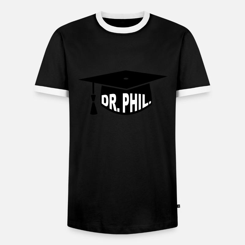 Doktor - Studium - Geschenk - Dr. phil. - - Männer Kontrast-T-Shirt - Schwarz/Weiß