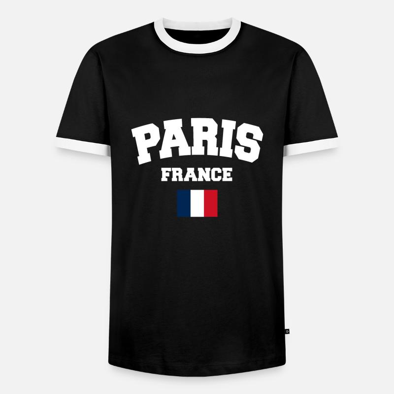 Paris - Men's Ringer Shirt - black/white