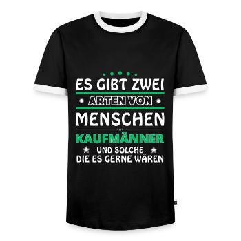 Cadeau d’homme d’affaires - Deux types de... Concevoir - T-shirt contrasté Homme - noir/blanc - Devant - AI Model Female 172 light (172cm) & AI Model Male 178 light (178cm)