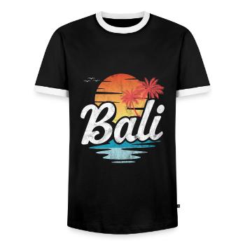 Bali - T-shirt contrasté Homme - noir/blanc - Devant - AI Model Female 172 light (172cm) & AI Model Male 178 light (178cm)