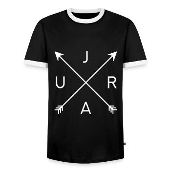 JURA | Avocat de la hanche - T-shirt contrasté Homme - noir/blanc - Devant - AI Model Female 172 light (172cm) & AI Model Male 178 light (178cm)