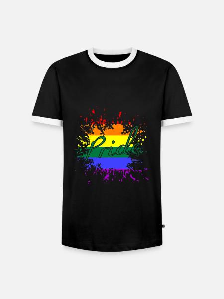 LGBTQ, Regenbogen, Pride, CSD - Männer Kontrast-T-Shirt - Schwarz/Weiß