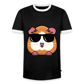 Guinea Pig Graphic Guinea Pig Owner Pet Cavy Anima - Männer Kontrast-T-Shirt - Schwarz/Weiß - Vorne - AI Model Female 172 light (172cm) & AI Model Male 178 light (178cm)
