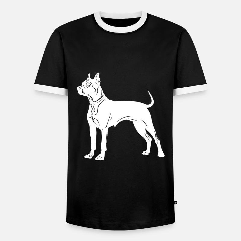Pit Dog Silhouette - Men's Ringer Shirt - black/white