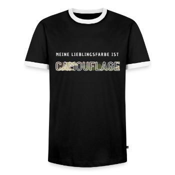 Meine Lieblingsfarbe ist Camouflage - Männer Kontrast-T-Shirt - Schwarz/Weiß - Vorne - AI Model Female 172 light (172cm) & AI Model Male 178 light (178cm)