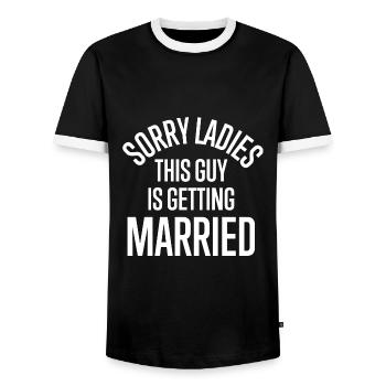 Bräutigam - Männer Kontrast-T-Shirt - Schwarz/Weiß - Vorne - AI Model Female 172 light (172cm) & AI Model Male 178 light (178cm)