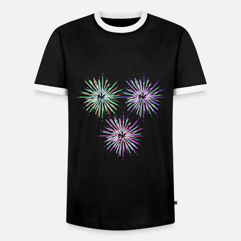 Firework rocket - Men's Ringer Shirt - black/white