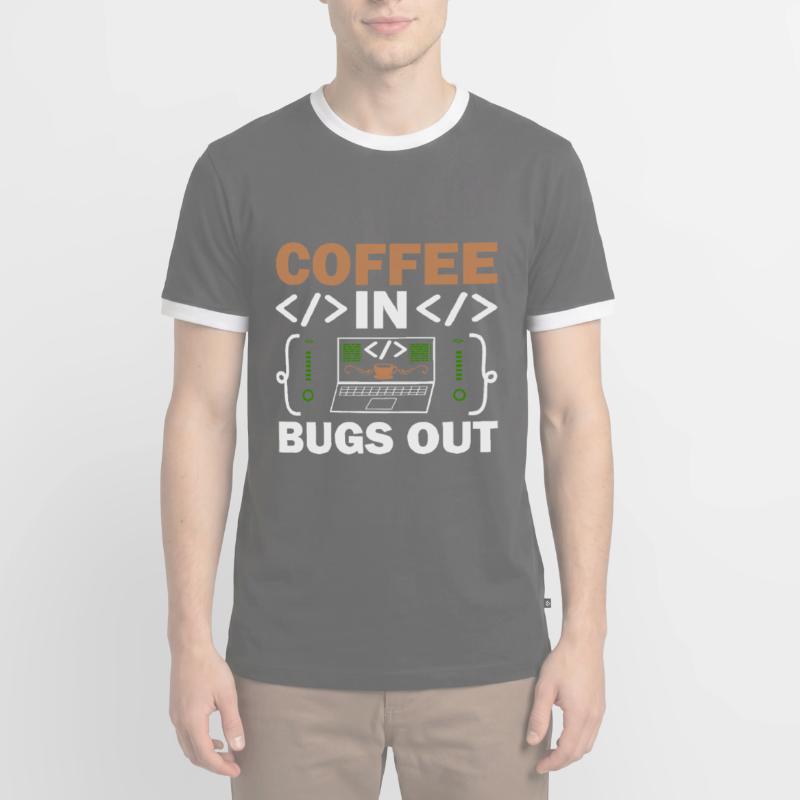 Coffee Coding Programmer Coder Developer Nerd Coff Men's Ringer Shirt