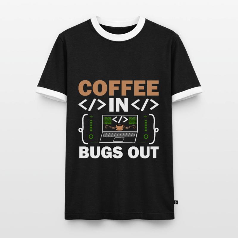 Coffee Coding Programmer Coder Developer Nerd Coff Men's Ringer Shirt