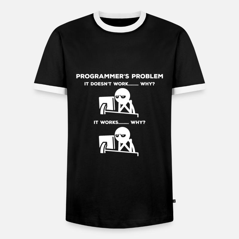 Informatiker Problem - Männer Kontrast-T-Shirt - Schwarz/Weiß