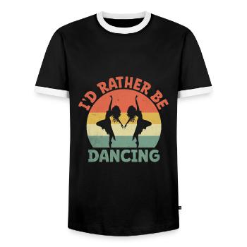 Je préfère danser pour danser - T-shirt contrasté Homme - noir/blanc - Devant - AI Model Female 172 light (172cm) & AI Model Male 178 light (178cm)
