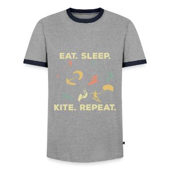 Kiters - Men's Ringer Shirt - grey/navy  - Front - AI Model Female 172 light (172cm) & AI Model Male 178 light (178cm)