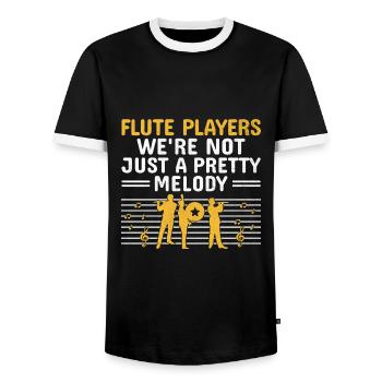 Marching Band Sayings Funny Marching Instruments - Men's Ringer Shirt - black/white - Front - AI Model Female 172 light (172cm) & AI Model Male 178 light (178cm)