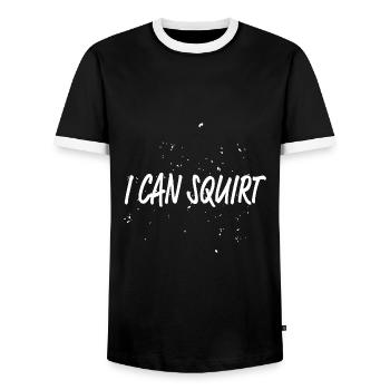 Squirt - Men's Ringer Shirt - black/white - Front - AI Model Female 172 light (172cm) & AI Model Male 178 light (178cm)