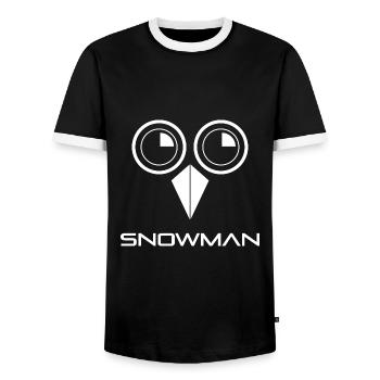Kokain Schneemann - Männer Kontrast-T-Shirt - Schwarz/Weiß - Vorne - AI Model Female 172 light (172cm) & AI Model Male 178 light (178cm)