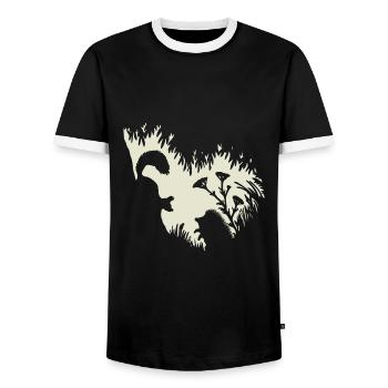 Waldtiere Eichhörnchen Igel Fairycore Natur - Männer Kontrast-T-Shirt - Schwarz/Weiß - Vorne - AI Model Female 172 light (172cm) & AI Model Male 178 light (178cm)