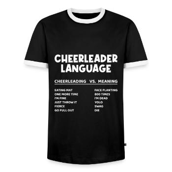 Cheerleader Language Cheerleading Cheerdance Danci - Männer Kontrast-T-Shirt - Schwarz/Weiß - Vorne - AI Model Female 172 light (172cm) & AI Model Male 178 light (178cm)