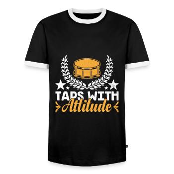 Drum Corps Marching Band Drum Corp Music Percussio - Männer Kontrast-T-Shirt - Schwarz/Weiß - Vorne - AI Model Female 172 light (172cm) & AI Model Male 178 light (178cm)