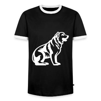 Silhouette de chien Kangal - T-shirt contrasté Homme - noir/blanc - Devant - AI Model Female 172 light (172cm) & AI Model Male 178 light (178cm)
