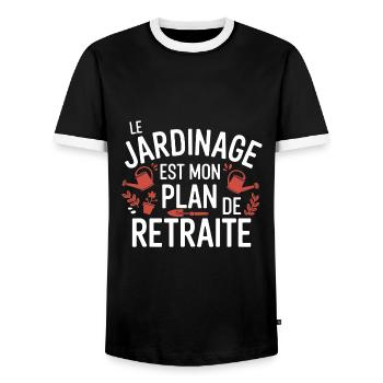 Gardening My Retirement Plan - Men's Ringer Shirt - black/white - Front - AI Model Female 172 light (172cm) & AI Model Male 178 light (178cm)