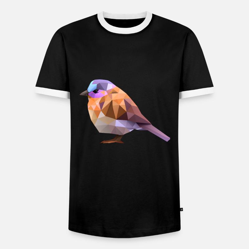 Polygon Vogel Design - Männer Kontrast-T-Shirt - Schwarz/Weiß
