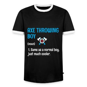 Lancer de hache garçon définition cible lanceur de hachette - T-shirt contrasté Homme - noir/blanc - Devant - AI Model Female 172 light (172cm) & AI Model Male 178 light (178cm)