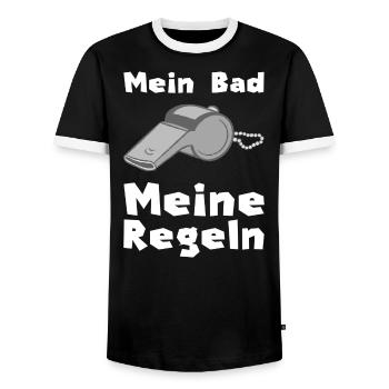 Poolboy Bademeister Geschenk - Männer Kontrast-T-Shirt - Schwarz/Weiß - Vorne - AI Model Female 172 light (172cm) & AI Model Male 178 light (178cm)